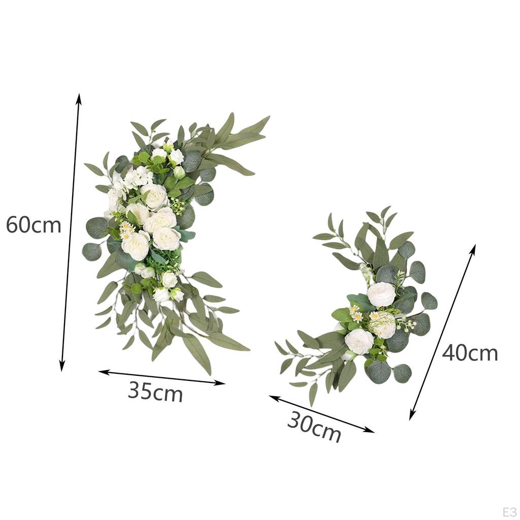 2 stycken bröllopsbågeblommor Rustik dekorativ handgjord pion konstgjord blombyte för ytterdörr