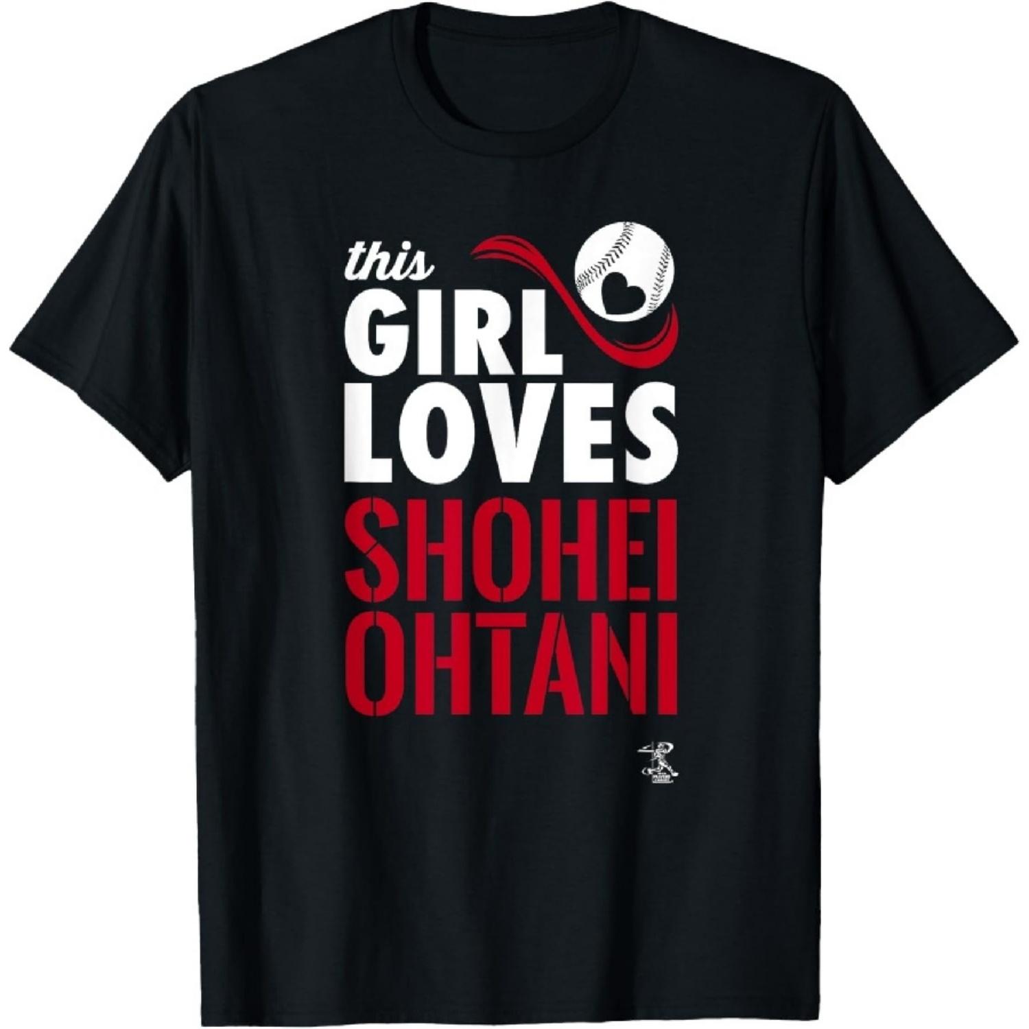 Shohei Ohtani This Girl Loves Los Angeles Baseball MLBPA T-Shirt XXXXXL чёрный