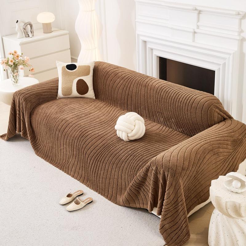 Shu cotton lint solid color whole bedding sofa towel universal in all seasons, non-slip and anti-cat scratch sofa cover, seat cushion