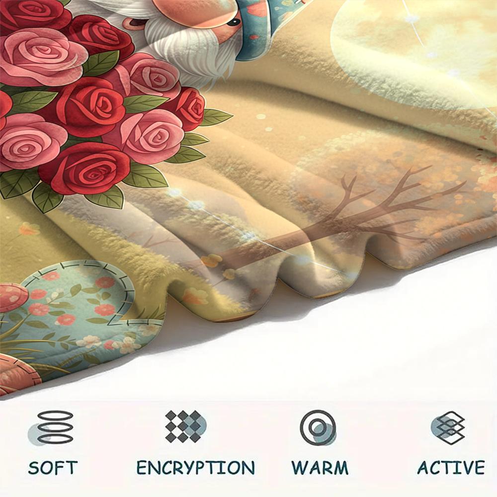 1 Stück Valentinstag Druck Flanelldecke, Hohe Qualität, Bequem für Alle Jahreszeiten, Heimdekoration, Perfekt für Weihnachten, Geburtstagsgeschenk