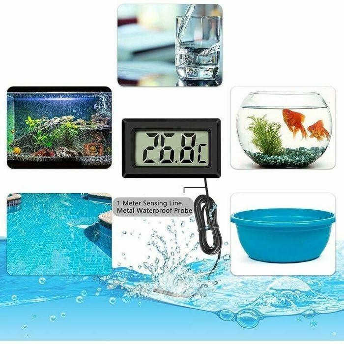 Mini Digital LCD Thermomtre Temprature avec Sonde de Temprature Capteur Testeur ,(2X Noir 2X Blanc)
