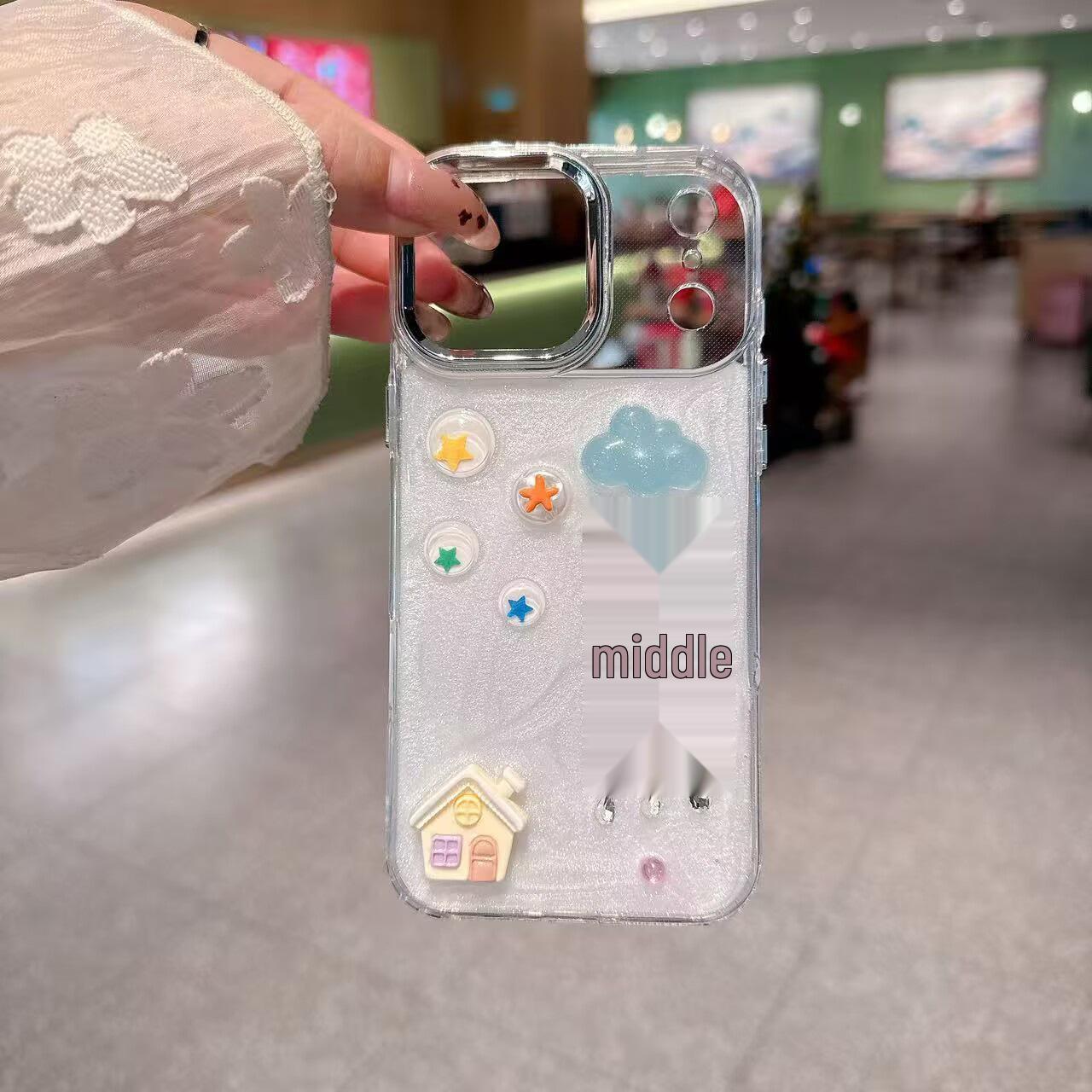 Star Heart Butterfly Mirror Drop-Proof Case for iPhone 16 Pro Max, Apple 17 iPhone 12/12 Pro