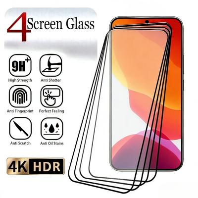 4er-Pack Displayschutzfolien für Samsung Galaxy S26, S25, S24 Ultra, S23, S22, S21 Plus, S24, S25 FE Edge – Hochtransparentes gehärtetes Glas