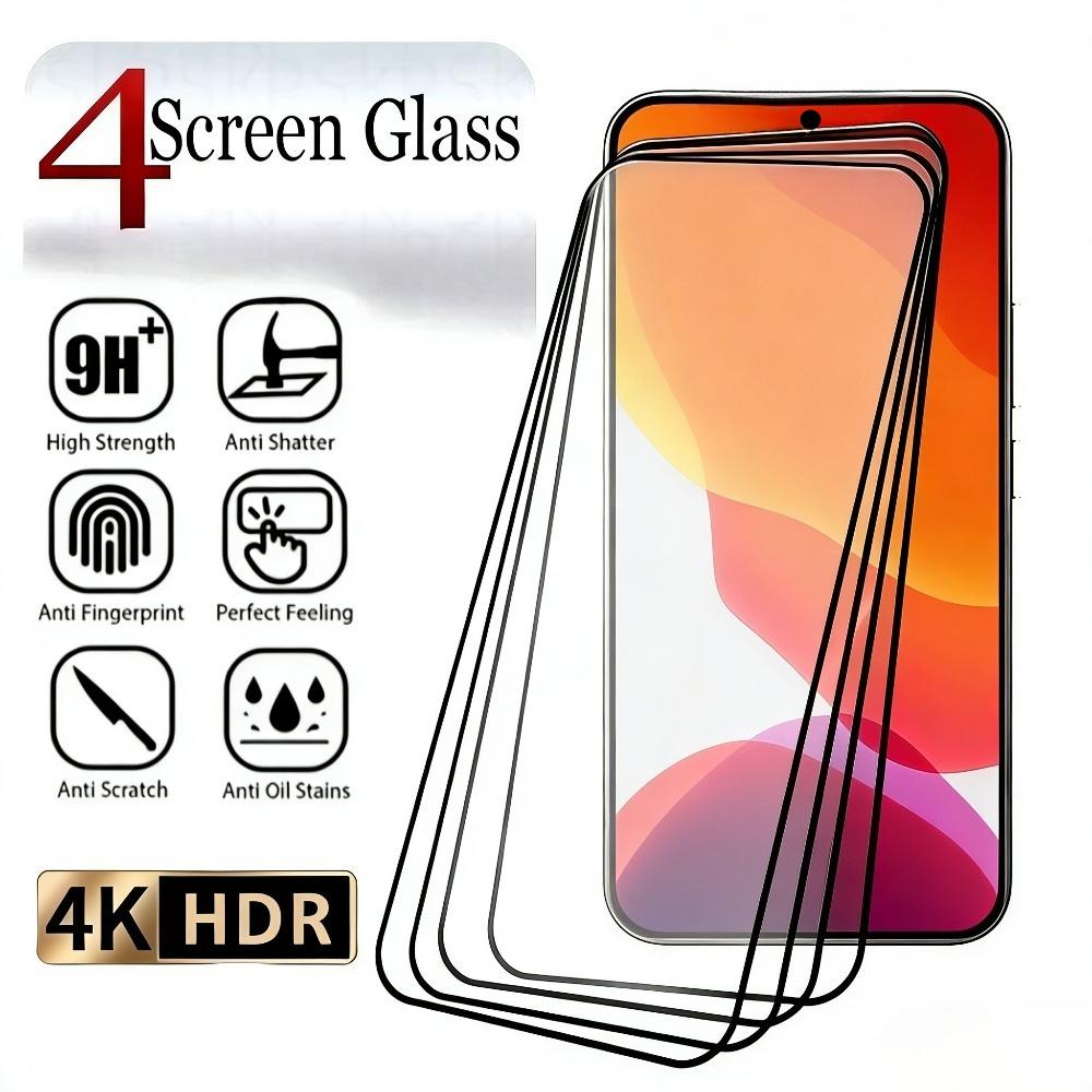 

4 шт. Захисне скло на весь екран для Samsung Galaxy S26 S25 S24 Ultra S23 S22 S21 Plus S24 S25 FE Edge Висока прозорість Загартоване скло Tempered glass&Galaxy S23 Ultra білий