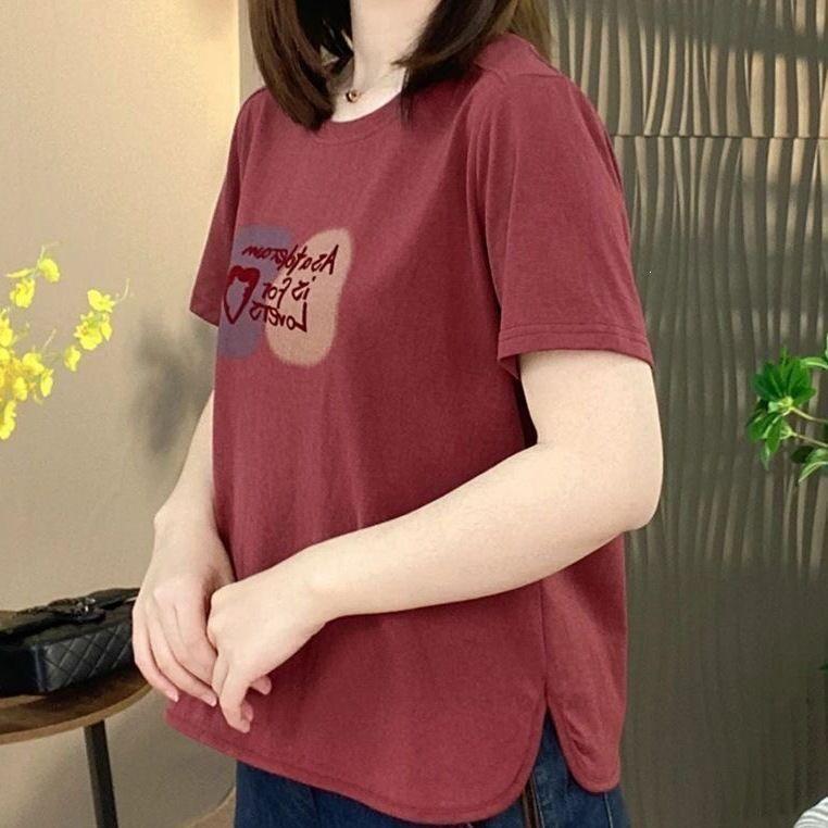 

Summer 2026 Plus Size Women s Stylish Printed Short-Sleeve T-Shirt - Slimming Loose Fit, Age-Reducing Design M (85-95 jin)