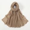Big Size Pleated Shimmer Cotton Hijab Scarf For Women Muslim Long Shawls Solid Headscarf Wraps Islamic Headband Turban 180*90cm