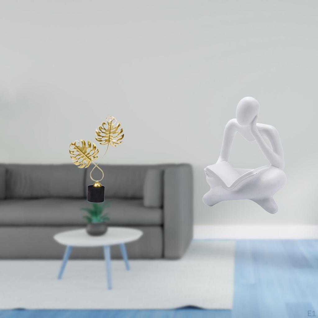 Figurine Sculpture Ornament for Desk Cabinet Indoor Housewarming Fireplace Abstract Thinker Statue
