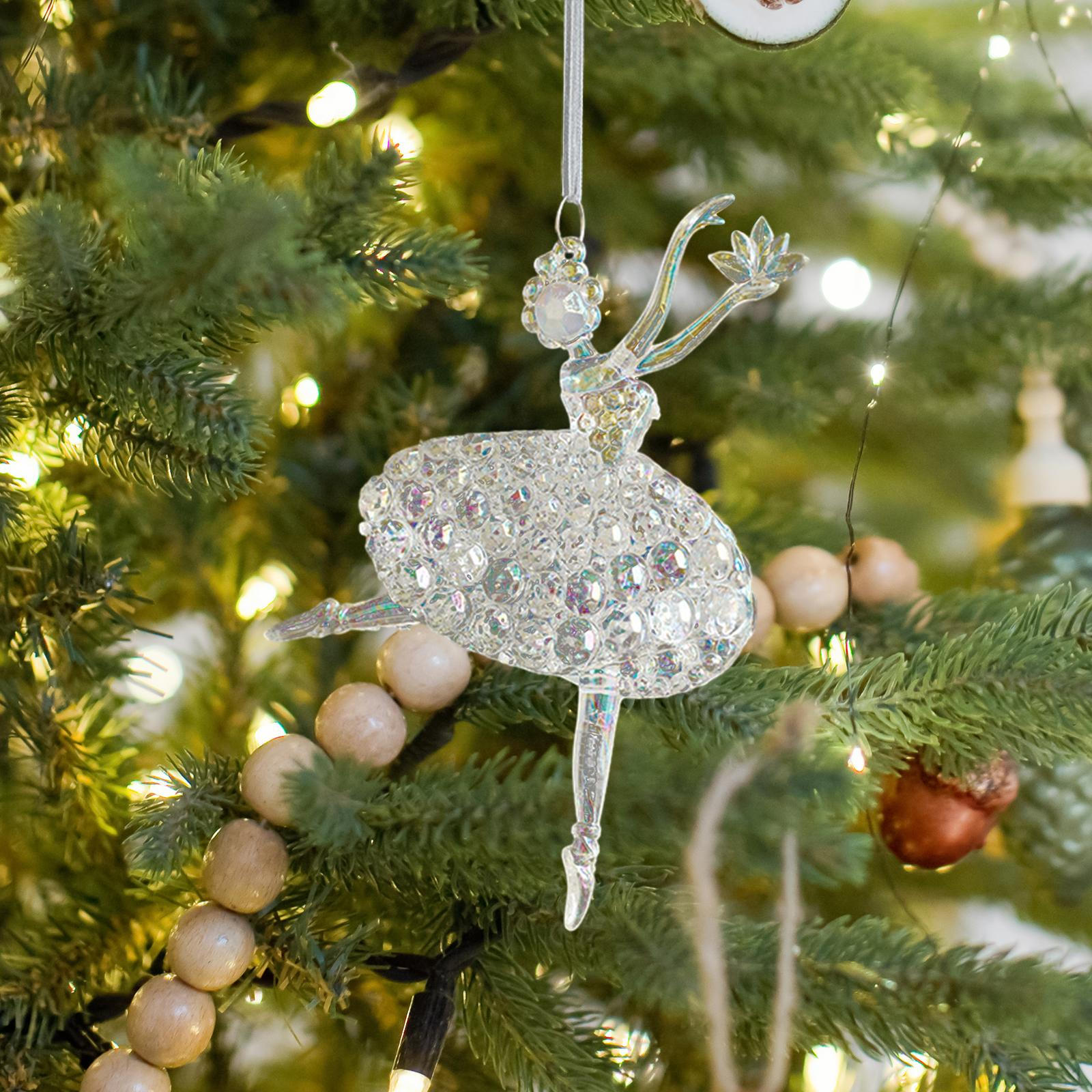 Christmas Drop Ornament Hanging Acrylic Decoration Pendants for Tree Year Party Garden ballet girl