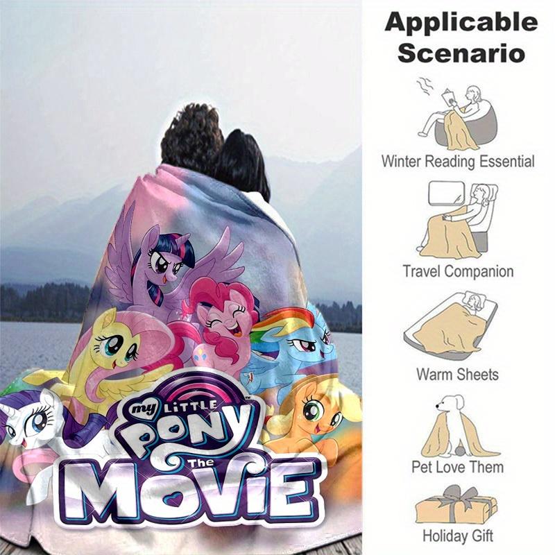 1pc, "My Little Pony The Movie" Home Decor Blanket, Soft Flannel Throw for Couch, Bed, Travel, Camping, Car, Beach, Office Nap, Perfect Gift for Fans