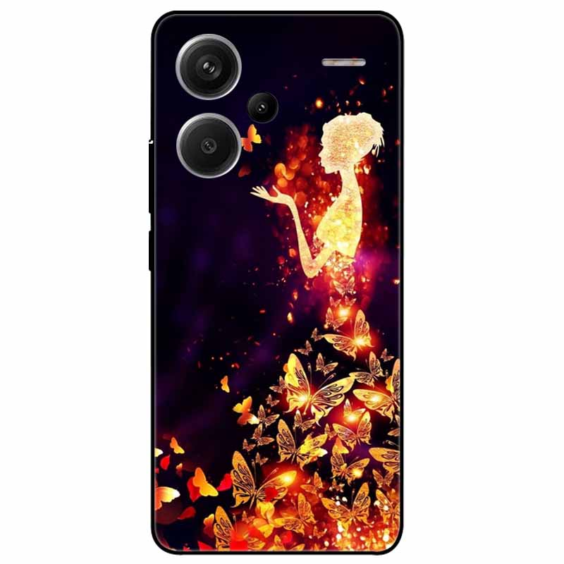 For Redmi Note 13 Pro Plus 5G Pro+ Case Soft Black Painted Cats TPU Funda For Xiaomi Redmi Note 13 Pro 5G Note13 Silicone Cover