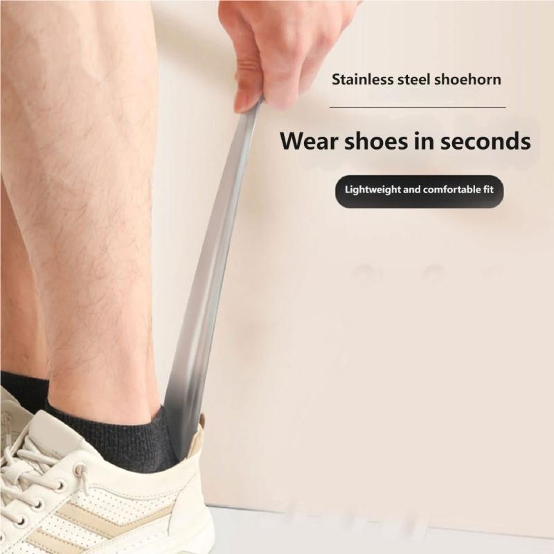 Shoe Horn Durable Alloy Construction with Ergonomic Handle Shoe Helper for Business Professionals and Sports Enthusiasts