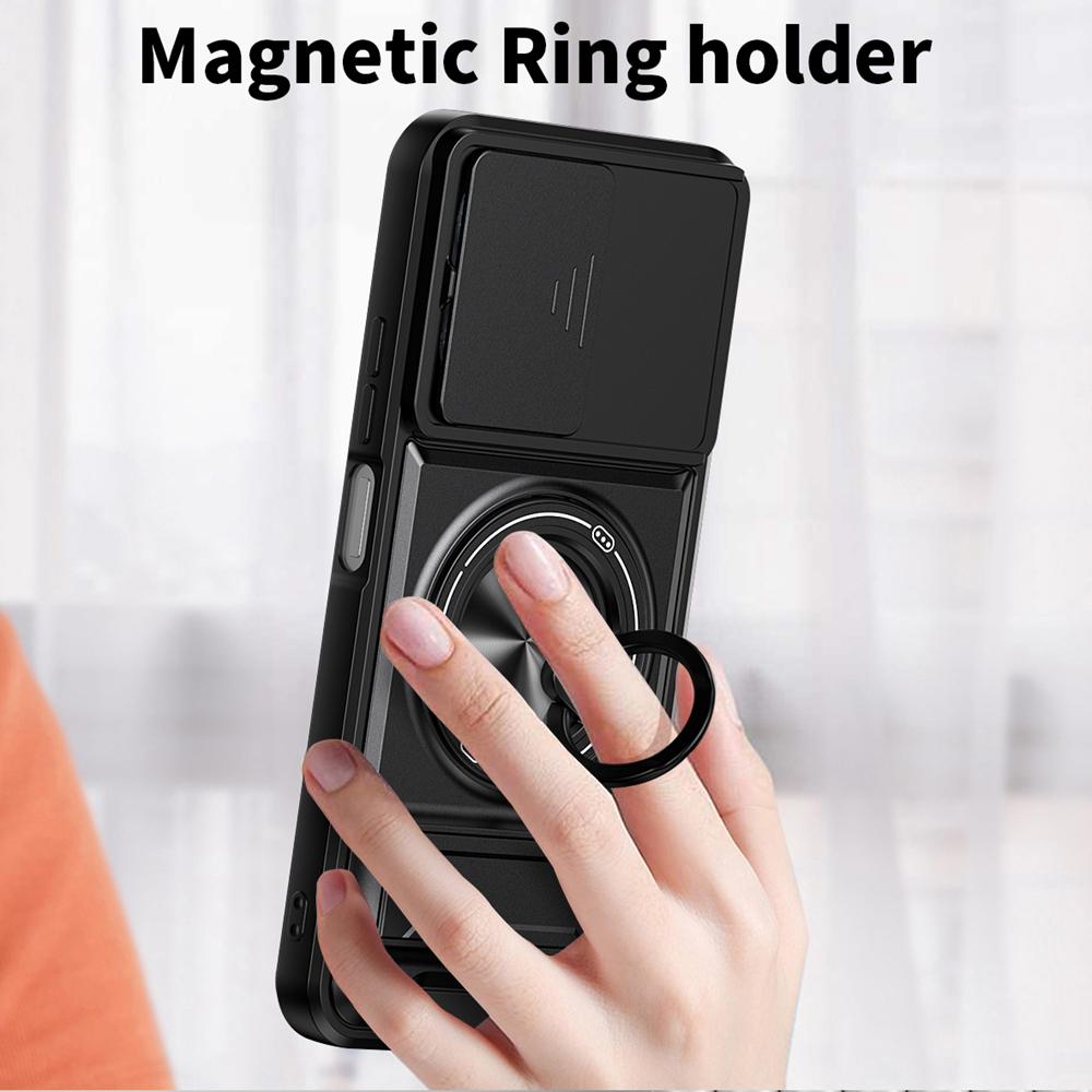 KEYSION Magnetic Phone Case for Redmi 15C 171mm 173mm Slide Camera Protection Upright Kickstand Shockproof Cover for POCO C85