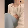 Roter Langarmpullover Damenbekleidung Herbst Winter Neu Locker Patchwork Aushöhlen Perle Langarm Bequeme Stricktops