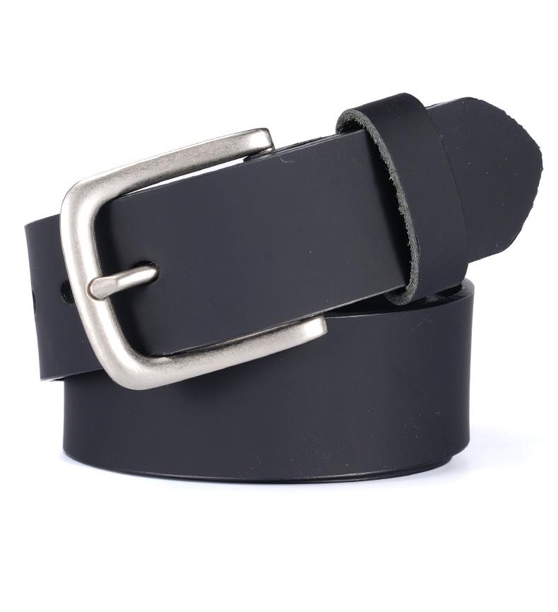 Men s Wide Denim Belt with Retro Pin Alloy Buckle 110 cm