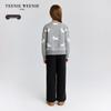 Teenie Weenie Girls' Cute Puppy Jacquard Knit Cardigan