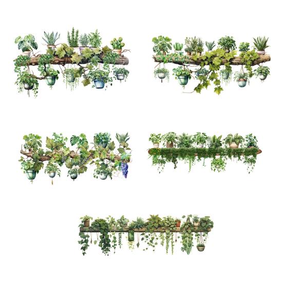 Yousheng Topfpflanzen Regal Wandaufkleber Wasserdicht PVC Selbstklebend Wohnzimmer Schlafzimmer Heimbüro Topfpflanzen Regal Dekoration Aufkleber