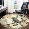 1PC Bird Office Round Area Rug, Mat Suitable For Office, Under Office Chairs Bedroom Living Room Home Decor, Room Deco