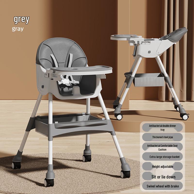 

Складной многофункциональный детский обеденный стул: Портативное сиденье для сидения и лежания