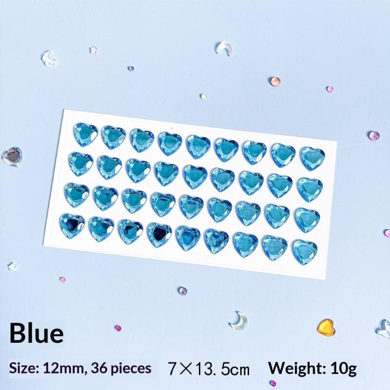 3D Heart Diamond Sticker Crystal Diy Handmade Material Desktop Decoration Phone Case Camera Kawaii Stickers Cup Laptop Decor