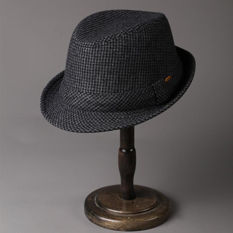 

Autumn Winter Men s Fedoras Wool Felt Hat High Quality Jazz Male Bowler Hat Outdoor Vintage Top Hats Party Wedding Hat LM82 XL 61-62CM темно-сірий колір