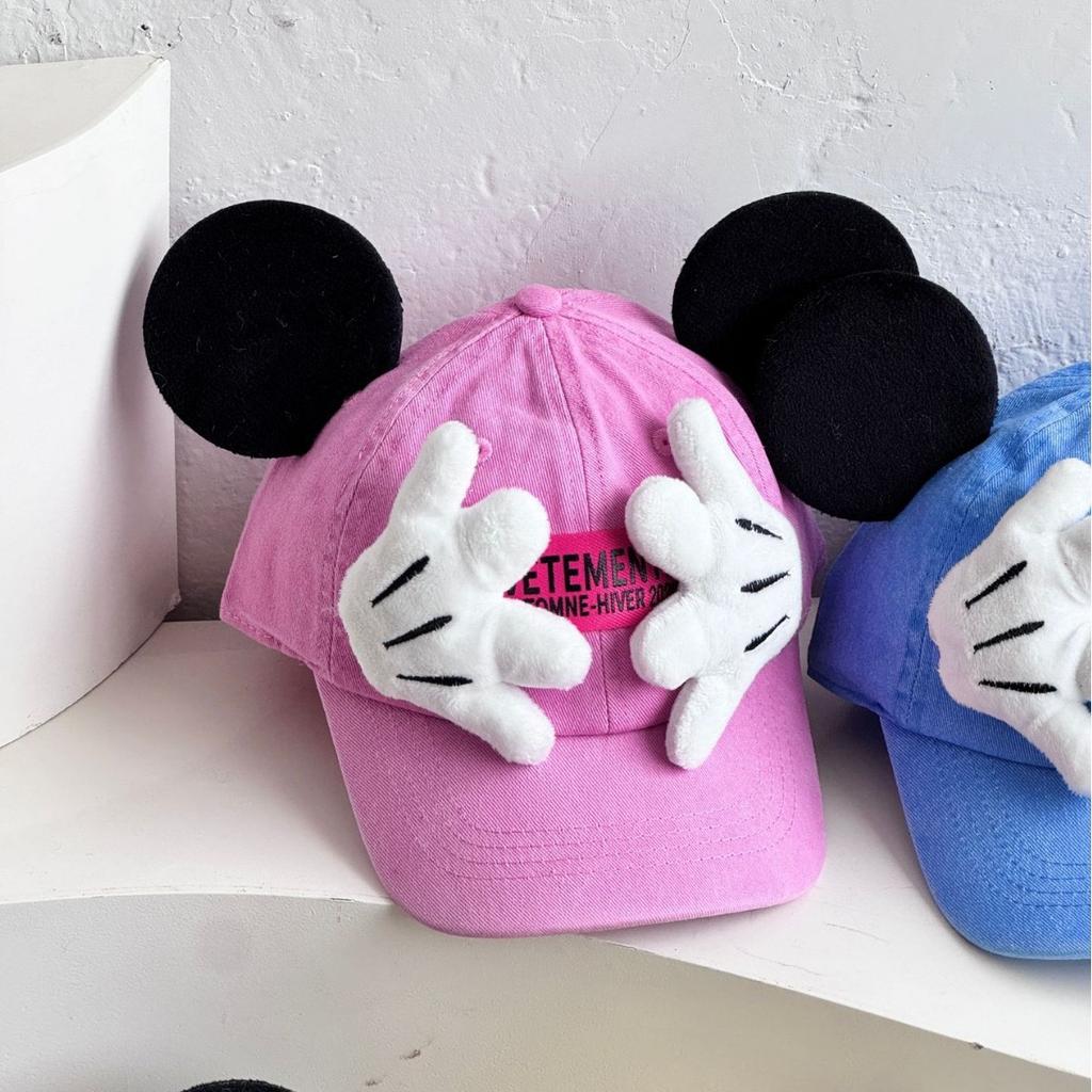 Original homemade cartoon cover face Mickey parent-child baseball cap polished cotton children's cap outdoor outing hat