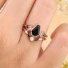 Prachtige Dames Ringen Roségoud Kleur Vierkant Zwarte Steen Maan Ringen Feest Accessoires Cadeau