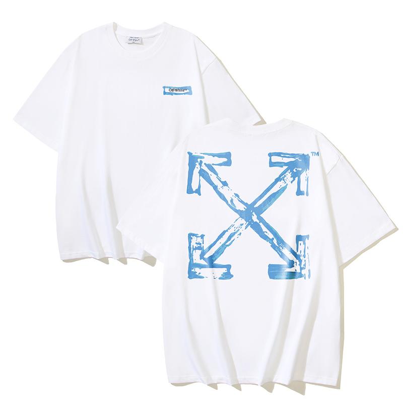 Off-White 2026 Summer New Letter Graffiti Arrow Pattern Printed Short Sleeved T-shirt for Men and Women