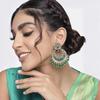 Traditional Gold Plated With Stunning Antique Finish Kundan & Pearl Chandbali Earrings for Women/Girls