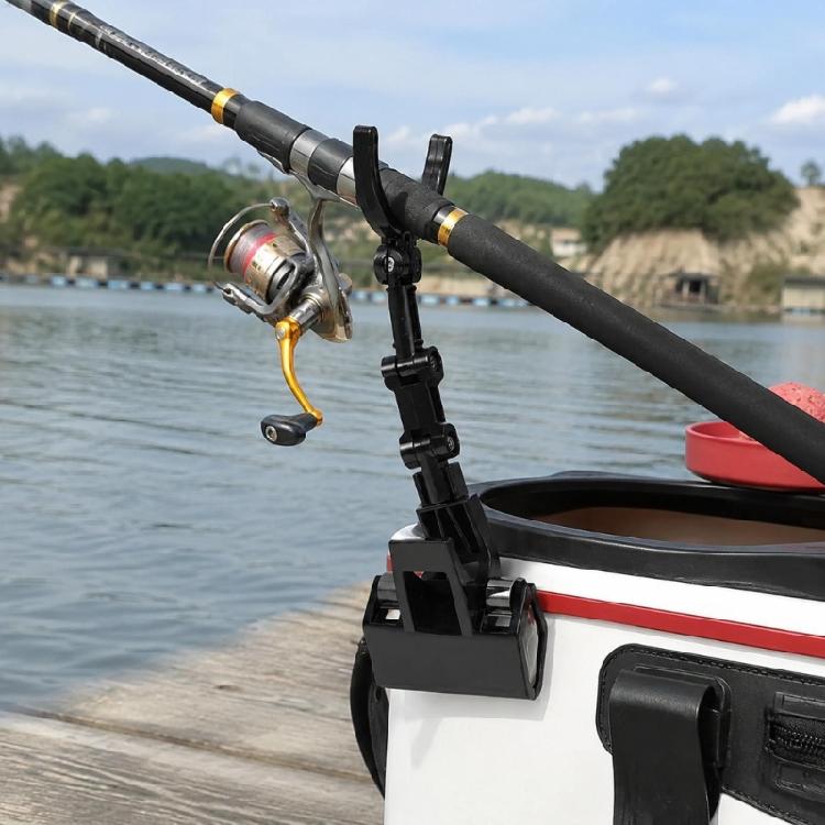 ABS Fishing Rod Holder Clip for Rafts and Bucket Fishing, Clamps-On Rod Support Clip for Sea Breaks and Tackle Organization
