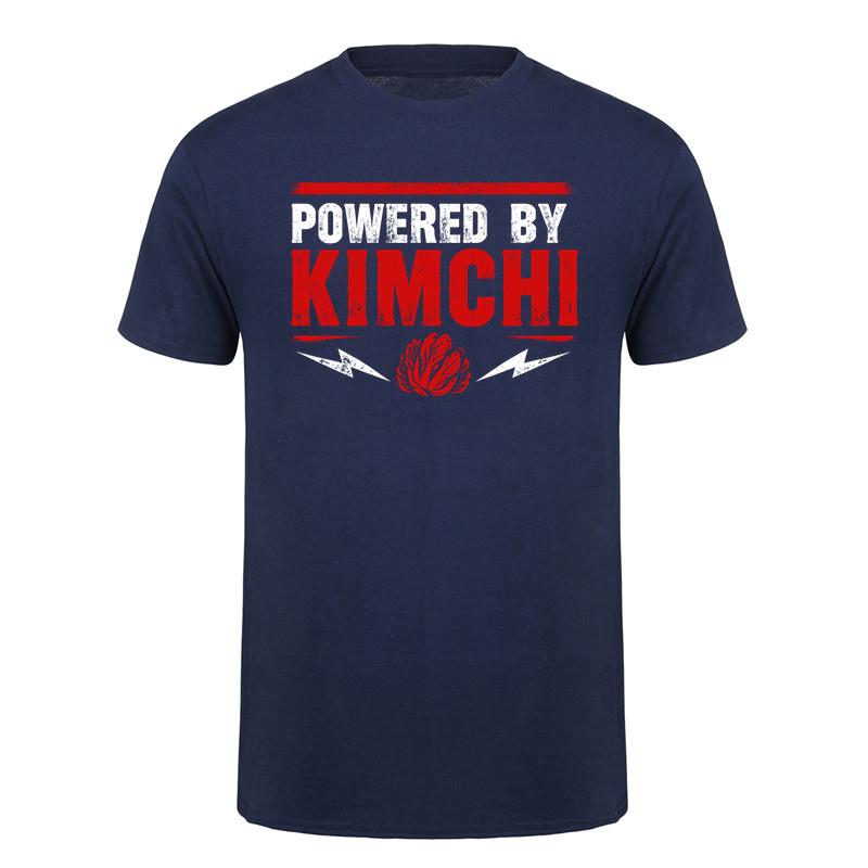 Funny Powered By Kimchi Shirt Unisex Korean BBQ Food Graphic Tee Spicy Kimchi Lover T Shirt Casual Streetwear Short Sleeve DA