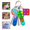 30Pcs Mini Pop Fidget Stress Relief Toys Bubble Squeeze Keychain Toys for Kids Adults Decompression Reduce Pressure Gifts