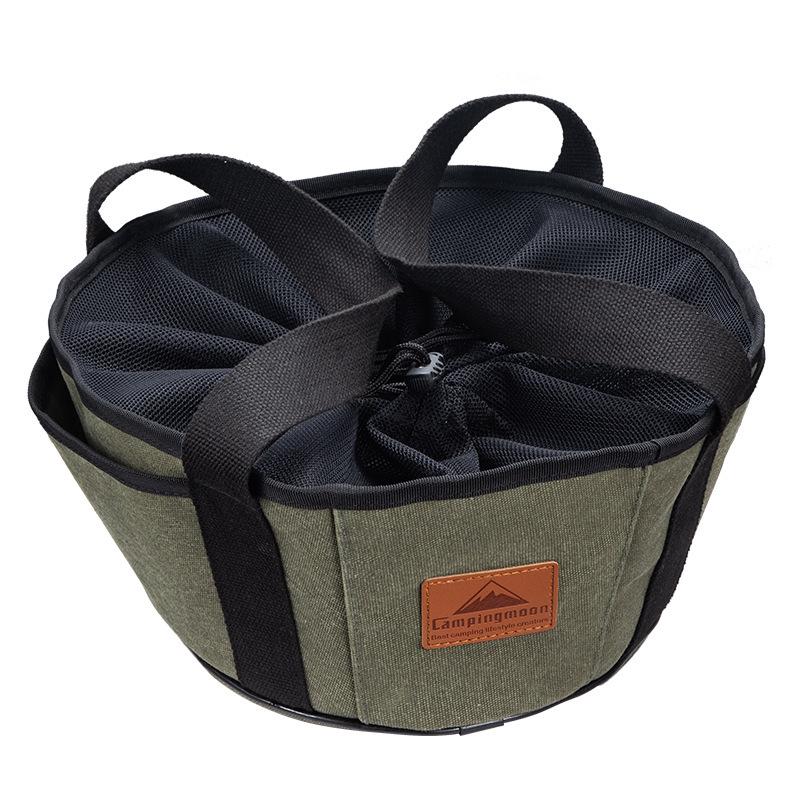

Outdoor Camping Dutch Oven Canvas Storage Bag – Portable BBQ Cookware Organizer Tote