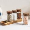 4PCS Moisture-proof Glass Seasoning Jars Transparent Salt Seasoning Organizer  Seasoning Container