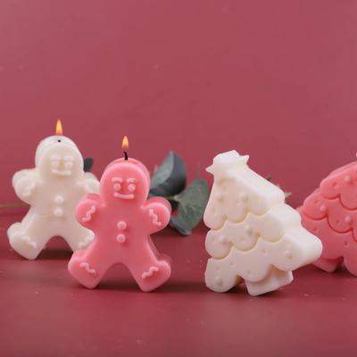 3D Christmas Tree Santa Claus Candle Silicone Mold DIY Candle Making Supplies Handmade Soap Craft Plaster Cake Baking Tools