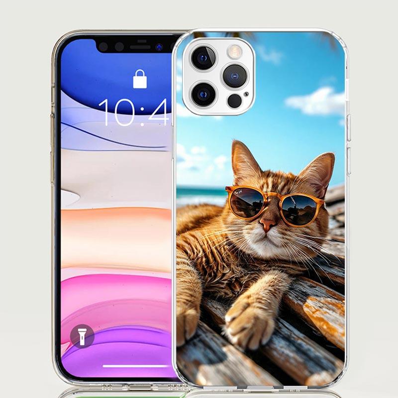 

Cute Cat Watching The Sea Phone Case for Apple iPhone 17 Air 16 15 Plus 14 + 13 Mini 12 11 Pro Max 7 8 SE 16Max Soft Shell Cover iPhone 15 Pro