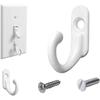 Light Switch Plate Hooks, 3 Pack Tiny Wall Mounted Hooks for Hanging Coat, Scarf, Bag, Towel, Key, Hat, Robe with Screws (White)