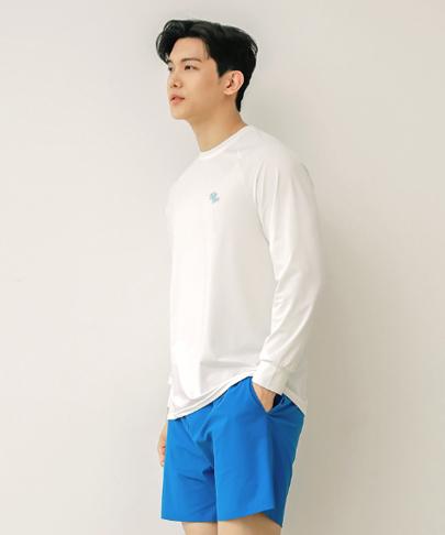 Tyubeuteuli Men'S Basic Loose Fit Long Sleeve Rash Guard A603 Ivory