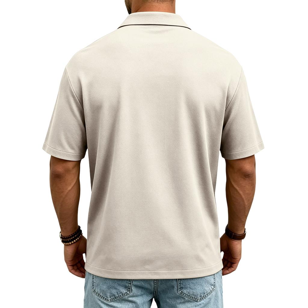 Men’s Casual Quick Dry Mesh Golf Polo Shirt Short Sleeve Lightweight Breathable Classic Fit Button Placket Top for Outdoor Sports Daily Wear