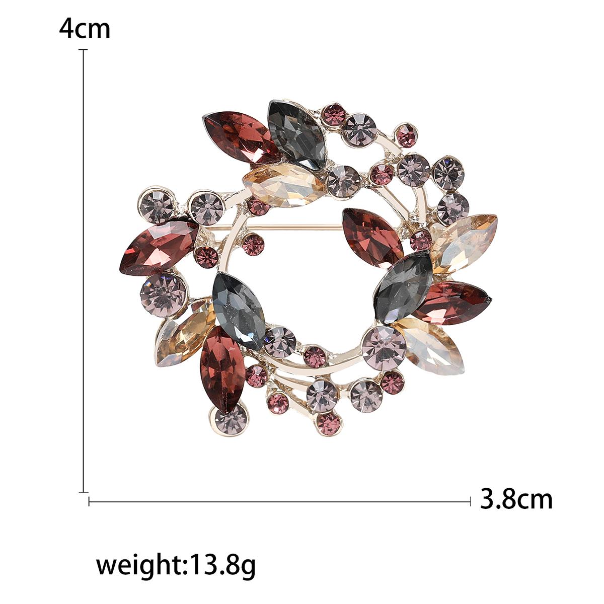 

Trendy Rhinestone Flower Brooches for Women Classic Purple Wreath Office Party Friend Gifts Jewelry Accessories