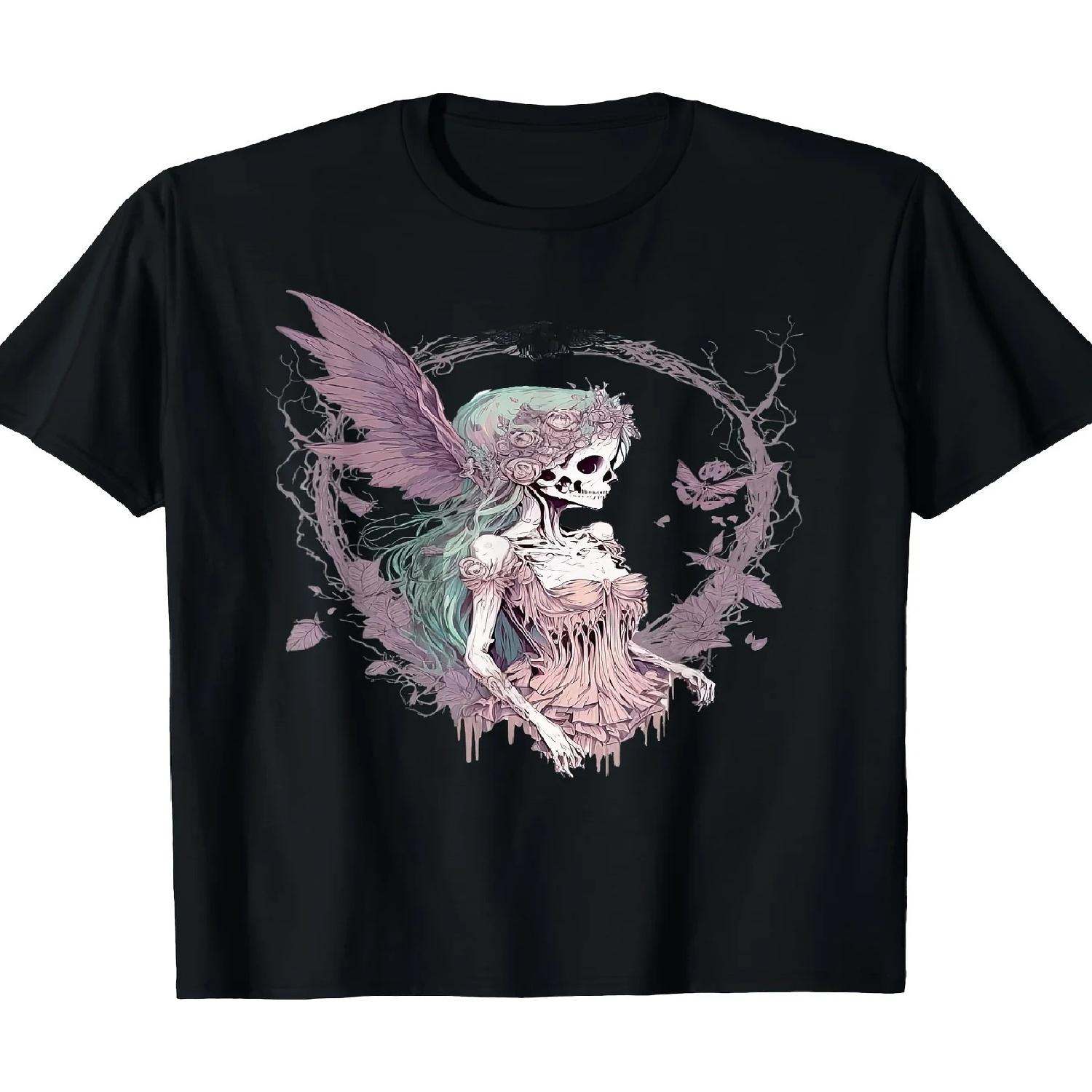 Sense of design-Charming Gothic Style Fairy Aesthetic Women s T-shirt-100% S чёрный