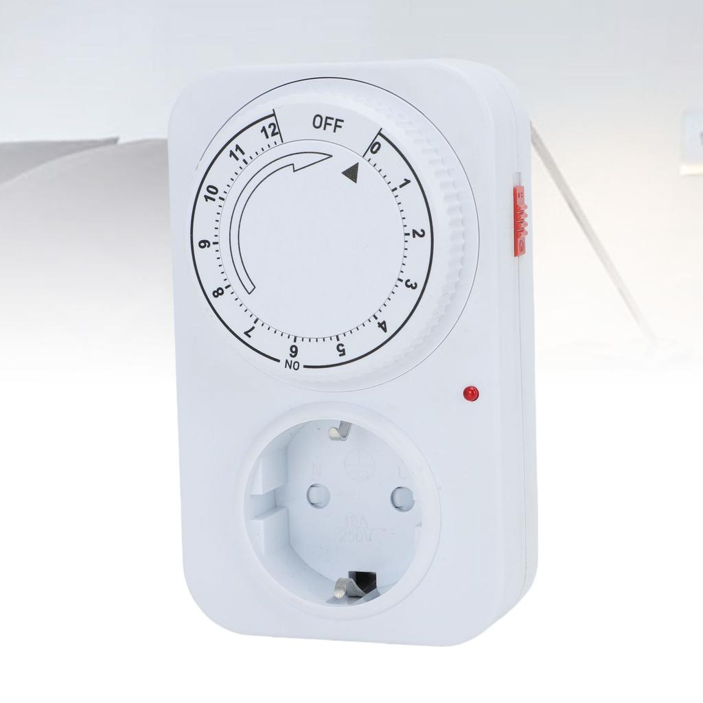 12-Stunden Mechanische Zeitschaltuhr 16A Flammenhemmendes PC Timer-Stecker für Innenbeleuchtung Elektrofahrrad-Ladung