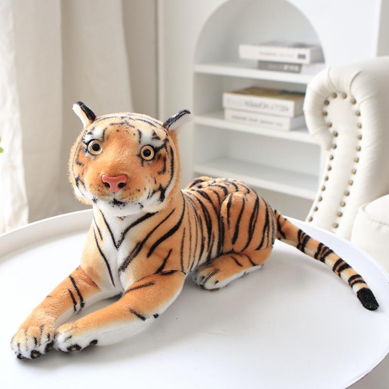 Cartoon Simulation Tiger Leopard Doll Plush Toy Black Panther Spotted Dog Collie Doll Children'S Doll