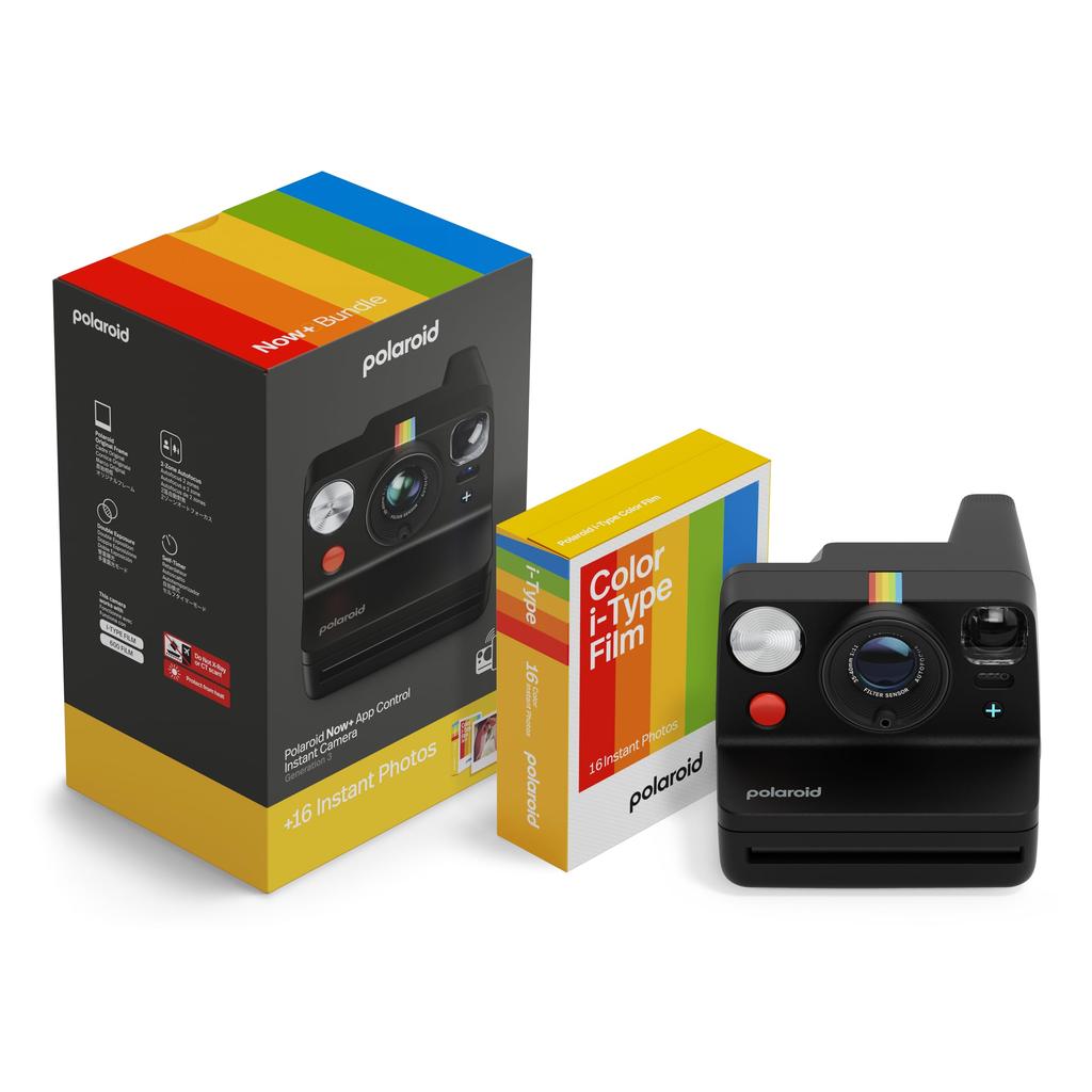 Polaroid 3rd Generation Instant Camera Film Bundle Bluetooth App Controlled Black Camera 16 Color Photos Now+ I-Type + - Now+ + (6562)
