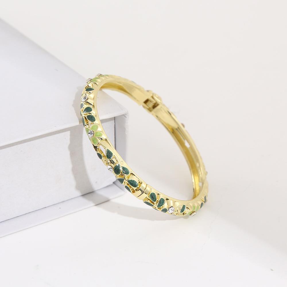 Colorful Enamel Bangle Vintage Flower Enamel Bangle Cloisonne Bracelet  Party Jewelry