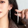 Elegant Silver Fringe Clip-On Earrings for Women - No Piercing Needed, High-End Everyday Design