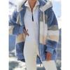 New Autumn and Winter Loose Plush Multi-color Hooded Jacket for Women in Plus Size
