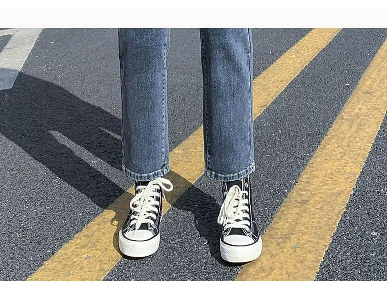 High-Waisted Slimming Velvet Straight-Leg Jeans for Women - Trendy Winter Cigarette Pants