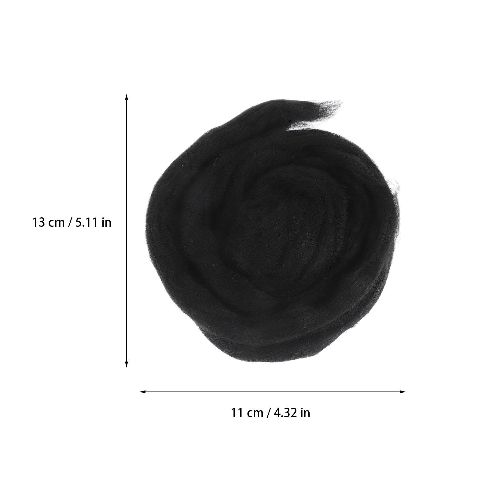 

DIY Wool Felting Material Bag Solid Color Soft Wool Roving Needle Wet Felting Supply for Beginners Craft Projects Creative чёрный