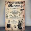 Placa de Parede de Metal com Bênção da Cozinha da Bruxa Vintage Decoração de Ferro Forjado de Polegadas com Feitiços Símbolos Durável Alta Qualidade Ideia