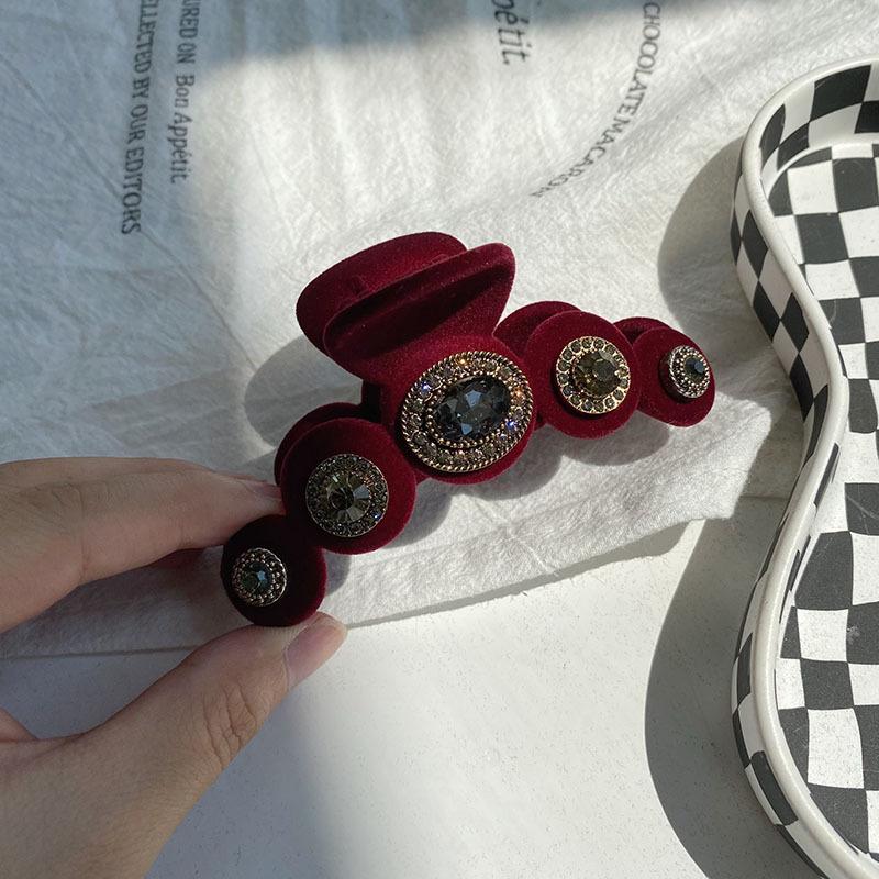 Baroque Crystal Hair Claws Jewelry For Women Chinese Boutique Headdress Luxury Handmade Gem Hair Accessories Hairpins